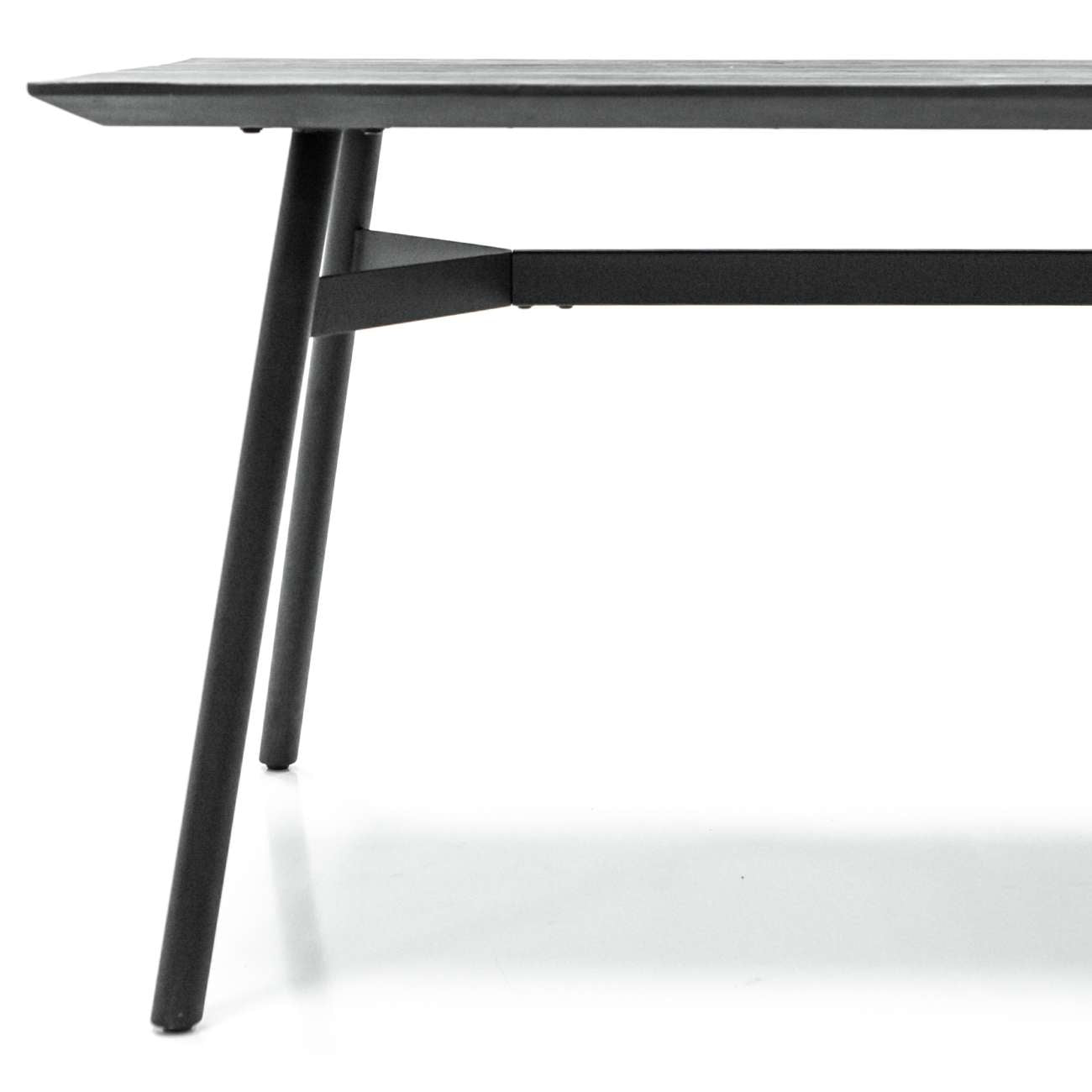 Bronks Black Acacia Wood Fixed Dining Table | 6 Seater